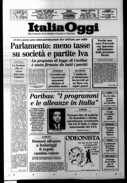 Italia oggi : quotidiano di economia finanza e politica